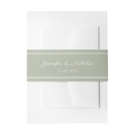 Elegant Sage Green Script Wedding Einladungsbanderole