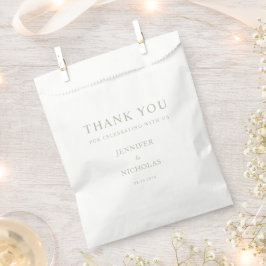 Elegant Sage Green Thank You Wedding Geschenktütchen