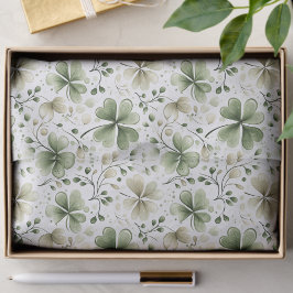 Elegant Sage Green Watercolor Shamrock  Seidenpapier