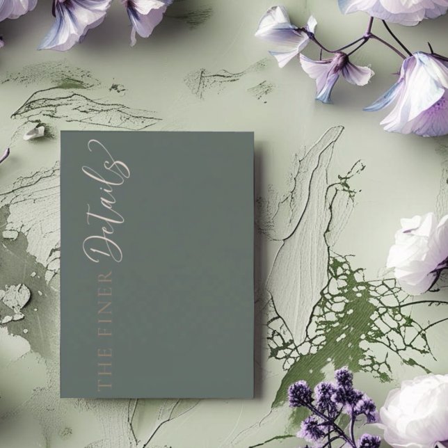 Elegant Sage Green Wedding Details Begleitkarte (Von Creator hochgeladen)