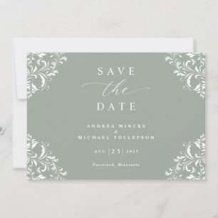 Elégant Sage Green Wedding Enregistrer les cartes