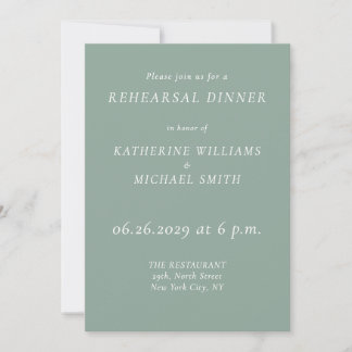 Elegant Sage Green Wedding Rehearsal Invitations