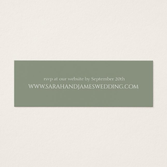 Elegant Sage Green Wedding Website Rsvp Card (Vorderseite)