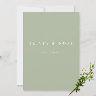 Elegant Sage Green Wir sind Verlobte Announcement  Ankündigung