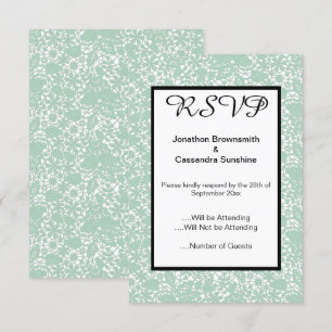 ELEGANT SAGE GRÜNE SPITZEN-RSVP EINLADUNG