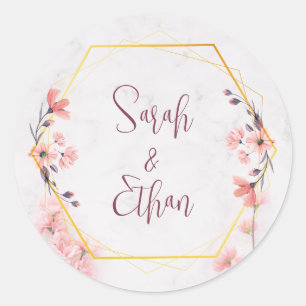 Elegant Sakura Rosa Blumenkirsche Blossom Runder Aufkleber