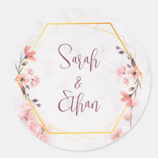 Elegant Sakura Rosa Blumenkirsche Blossom Runder Aufkleber
