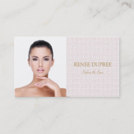 Elégant Salon et Spa Carte photo en treillis rose