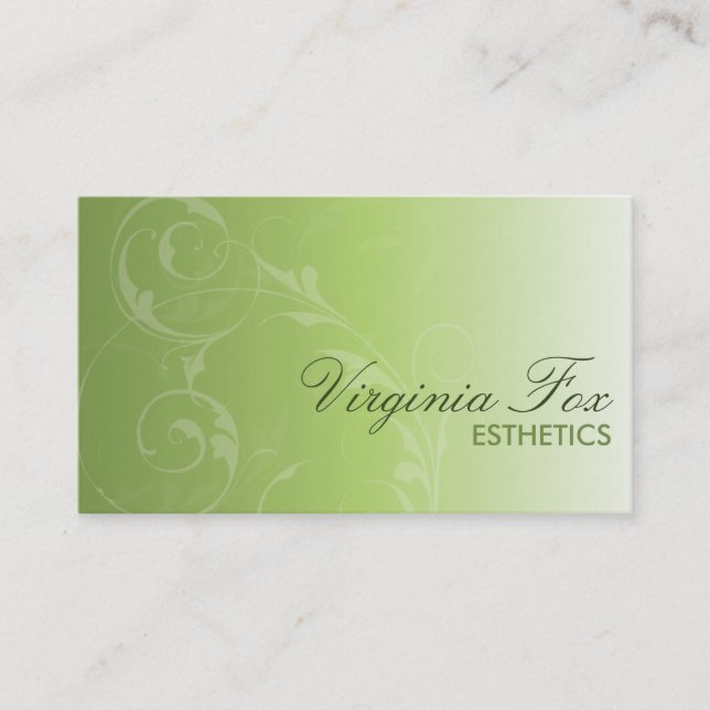 Elégant salon vert tendre ou Carte de visite Spa (Devant)