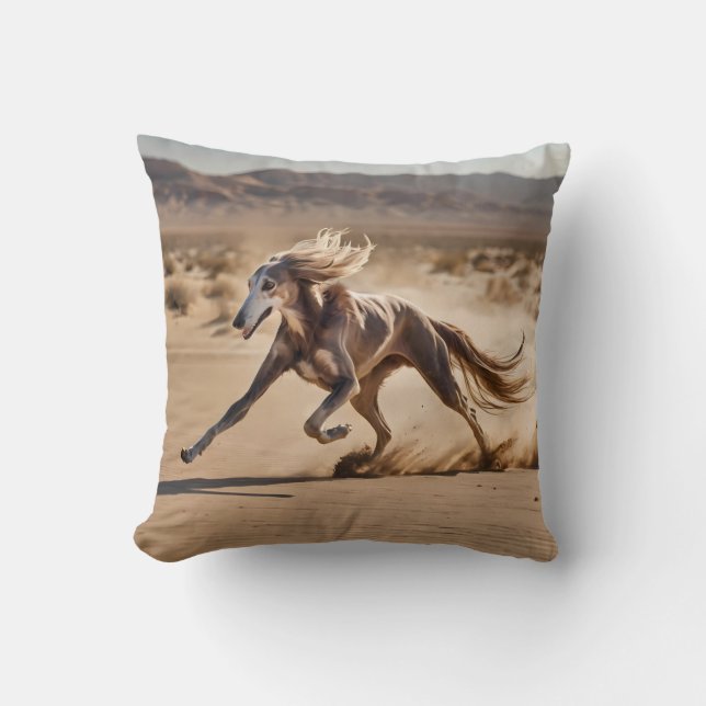 Elegant Saluki Throw Kissen (Vorderseite)