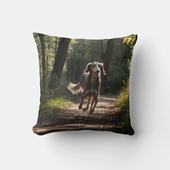 Elegant Saluki Throw Kissen (Vorderseite)