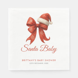 Elegant Santa Baby Duwer Red Bow Weihnachten Serviette