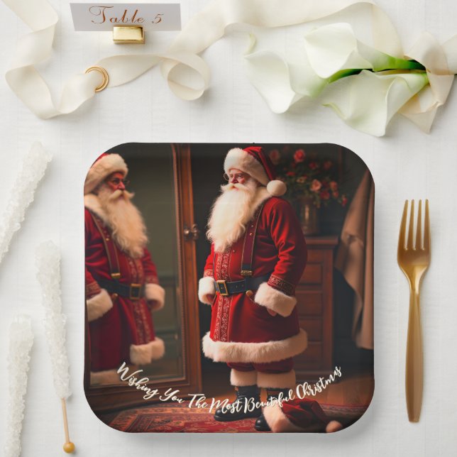 Elegant Santa Claus Designed Pappteller (Hochzeit)
