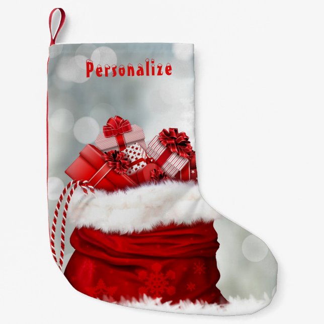 Elegant Santa Gift Bag präsentiert Weihnachtsfeier Kleiner Weihnachtsstrumpf (Vorderseite)