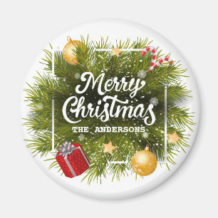 Élégant sapin de Noël personnalisé Magnet