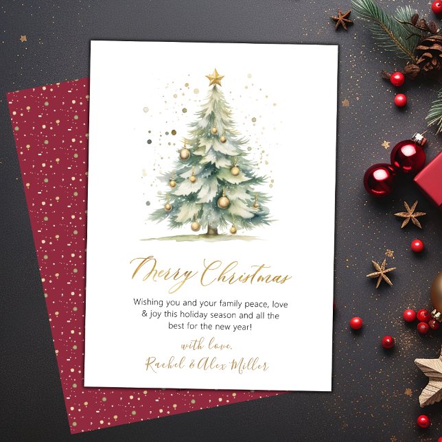 Élégant sapin de Noël Une photo Cartes de Noël (Créateur téléchargé)