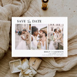 Elegant Save the Date 3 Foto Einfach<br><div class="desc">Modernes und elegantes Landschaftsbild Horizontal Drei (3) Foto Save the Date Hochzeitsmagnet mit handgeschriebener Schriftzeichen. Der Save the Date einladende Magnet beinhaltet Skripttypografie und schick und schlichtes Design, mit dem Sie Ihre individuelle Verlobung Fotografie hinzufügen können.</div>