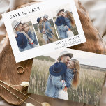 Elegant Save the Date 4 Foto Einfach<br><div class="desc">Modernes und elegantes Landschaftsbild Horizontal Vier (4) Foto Save the Date Hochzeitsmagnet mit handgeschriebener Schriftzeichen. Der Save the Date einladende Magnet beinhaltet Skripttypografie und schick und schlichtes Design, mit dem Sie Ihre individuelle Verlobung Fotografie hinzufügen können.</div>