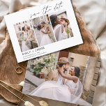 Elegant Save the Date 4 Foto Minimalistisch<br><div class="desc">Modernes und elegantes Landschaftsbild Horizontal Vier (4) Foto Save the Date Hochzeit mit handgeschriebener Schrift Typografie. Der Save the Date einladende Magnet beinhaltet Skripttypografie und schick und schlichtes Design,  mit dem Sie Ihre individuelle Verlobung Fotografie hinzufügen können.</div>