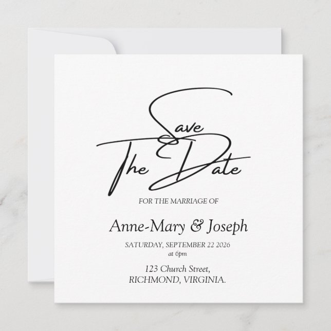 Elegant Save the Date Design (Devant)