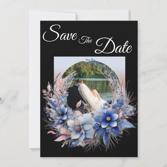 Elegant Save the Date Floral Newly Weds Wedding Einladung (Vorderseite)
