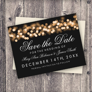 Elegant Save the Date Gold Hollywood Glam Ankündigungspostkarte