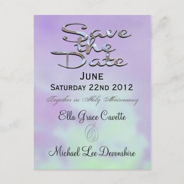 Elegant Save the Date High Noon Wedding Erinnerung Ankündigungspostkarte (Vorderseite)