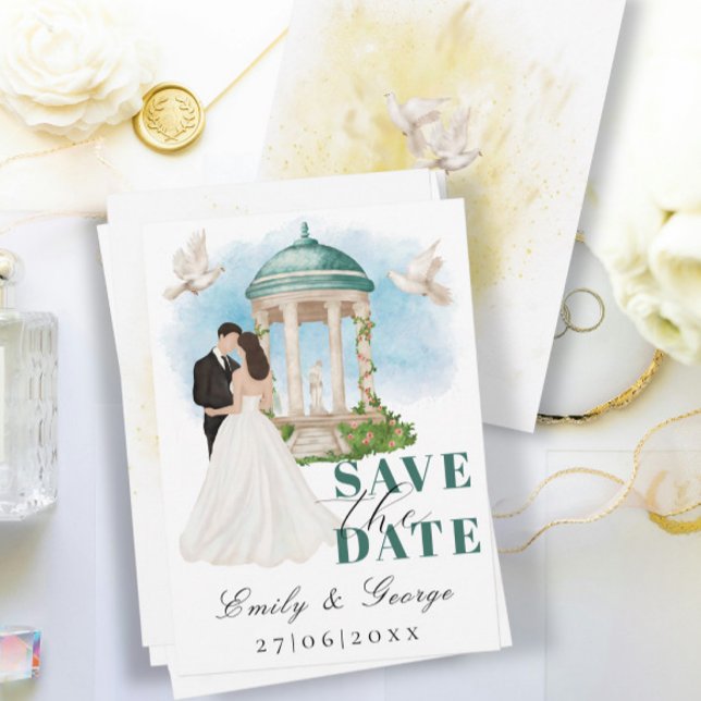 Elegant Save the Date mit Bride und Groom Gazebo (Von Creator hochgeladen)