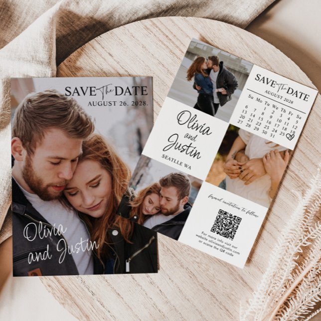 Elegant Save the Date mit QR Cod Einladung (Von Creator hochgeladen)