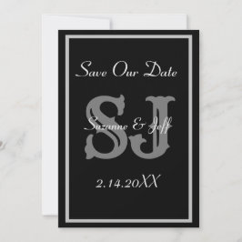 Elegant Save the Date Monogram Wedding Einladung