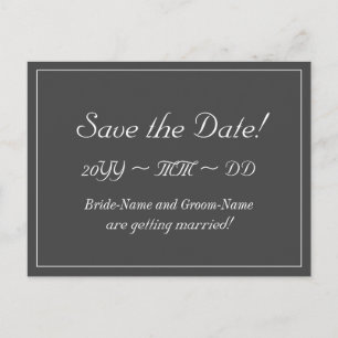 Elegant "Save the Date!" Postkarte