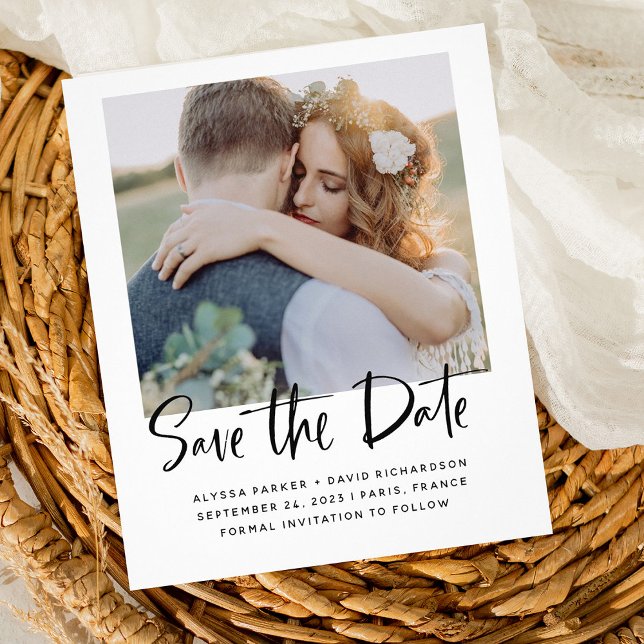 Elegant Save the Date | Typografie Foto Budget Flyer (Von Creator hochgeladen)