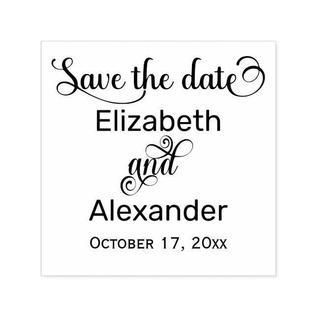 Elegant Save the Date Typography Monogram Permastempel (Design)