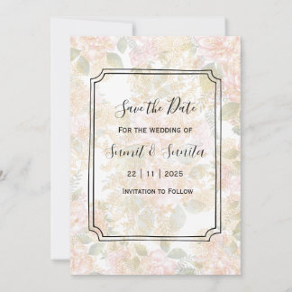 Elegant Save the Date Wedding Invitation Card Einladung