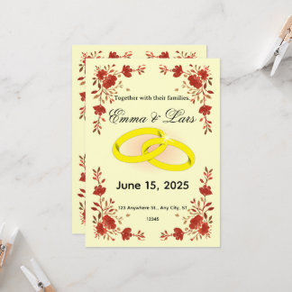 Elegant Scandinavian Floral Invite, Editable Templ Einladung