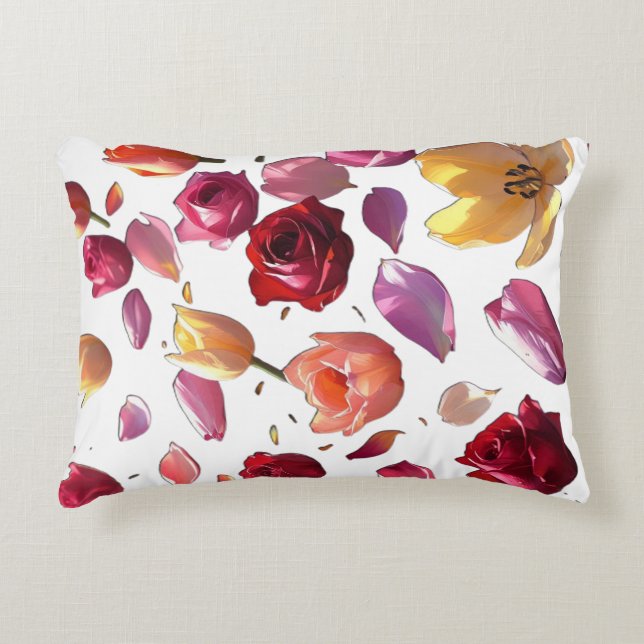 Elegant Scattered Floral Petal Modern Art  Dekokissen (Vorderseite)