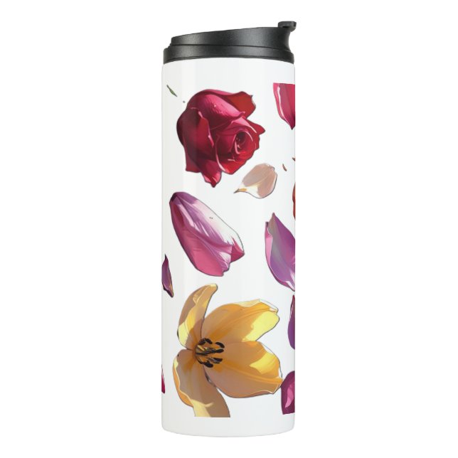 Elegant Scattered Floral Petal | Modern  Thermosbecher (Nach links gedreht)