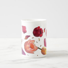 Elegant Scattered Floral Petal Mug | Modern Mug Prozellantasse