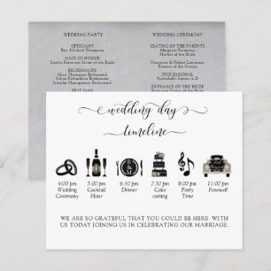 Élégant scénario Mariage noir et argent, programme