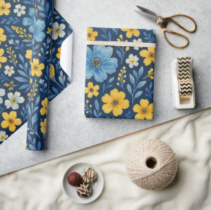 Elegant schabiger französischer Blumenkunst-Entwur Geschenkpapier