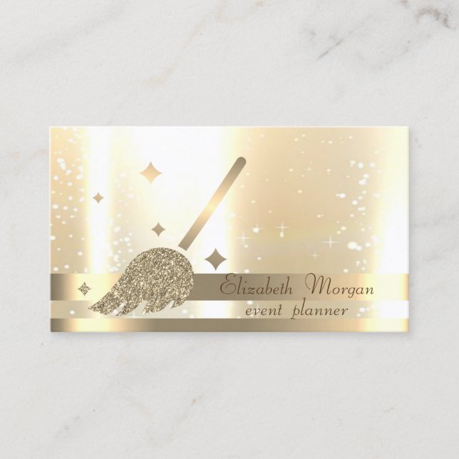 Elegant, schick, Streifen, leuchtender Glitzer Zim Visitenkarte (Vorderseite)