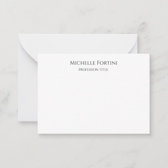Elegant Schlicht Einfach Minimalistisch Mitteilungskarte (Vorderseite)