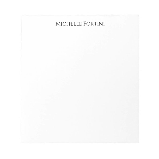 Elegant Schlicht Einfach Minimalistisch Notizblock (Vorderseite)