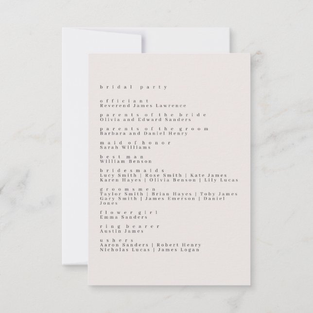 Elegant schlicht mit Line Art Blume & Border (Rückseite)