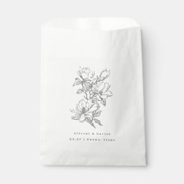 Elegant schlicht mit Line Art Blume & Border Geschenktütchen