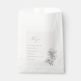 Elegant schlicht mit Line Art Blume & Border Geschenktütchen