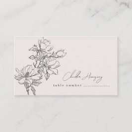 Elegant schlicht mit Line Art Blume & Border Platzkarte