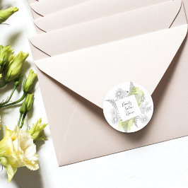 Elegant schlicht, schwarz und weiß runder aufkleber