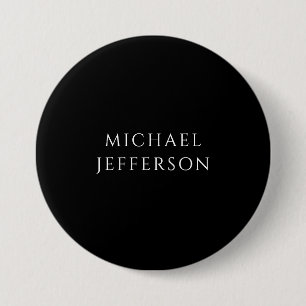 Elegant schlichtes Schwarz Weiß Personalisiert Maß Button