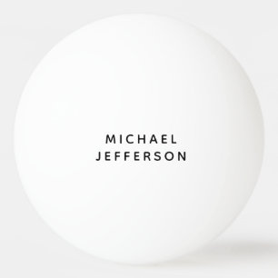 Elegant schlichtes Schwarz Weiß Personalisiert Maß Tischtennisball